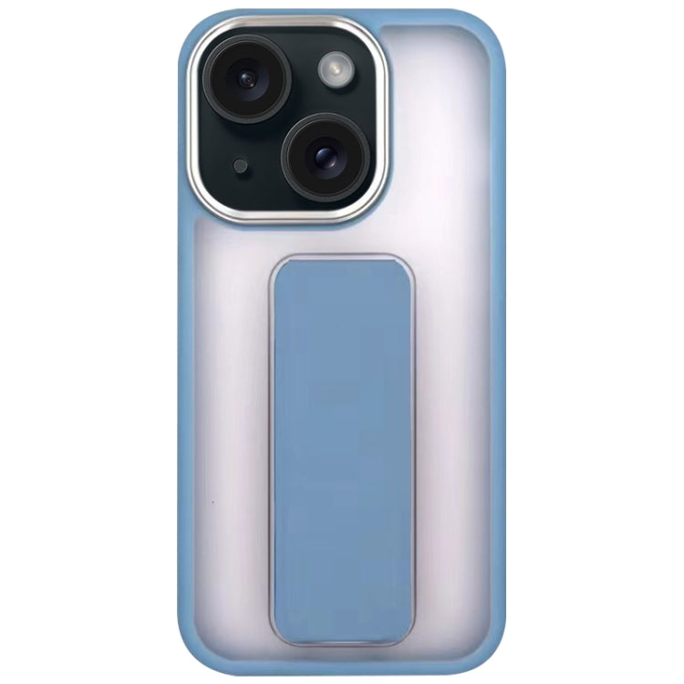 Skin-Feel Plating Wrist Strap Stand Phone Case, For iPhone 15 Pro Max, For iPhone 15 Plus, For iPhone 15