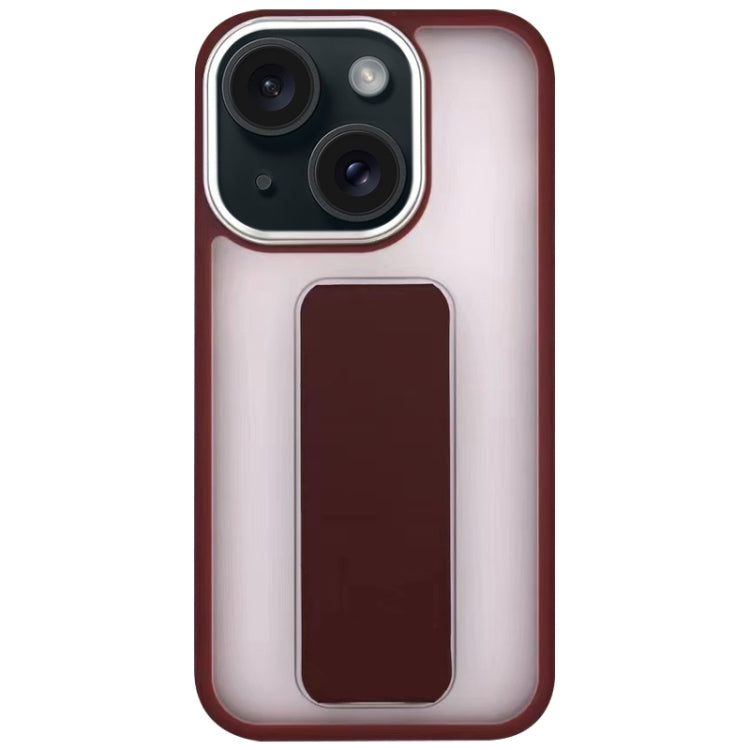 Skin-Feel Plating Wrist Strap Stand Phone Case, For iPhone 15 Pro Max, For iPhone 15 Plus, For iPhone 15