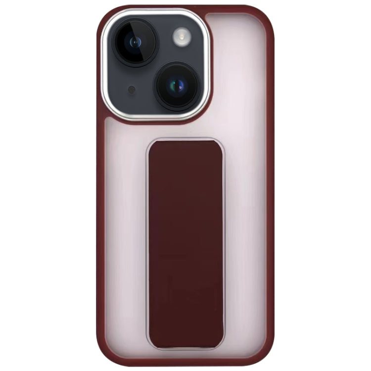 Skin-Feel Plating Wrist Strap Stand Phone Case, For iPhone 14 Plus, For iPhone 13 Pro, For iPhone 13