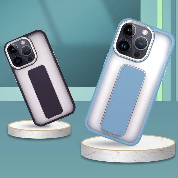 Skin-Feel Plating Wrist Strap Stand Phone Case, For iPhone 15 Pro Max, For iPhone 15 Plus, For iPhone 15