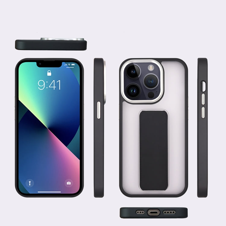 Skin-Feel Plating Wrist Strap Stand Phone Case, For iPhone 15 Pro Max, For iPhone 15 Plus, For iPhone 15