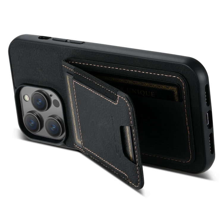Suteni H03 Litchi Leather Card Bag Stand Back Phone Case, For iPhone 14 Pro Max, For iPhone 13 Pro Max, For iPhone 13 Pro, For iPhone 13