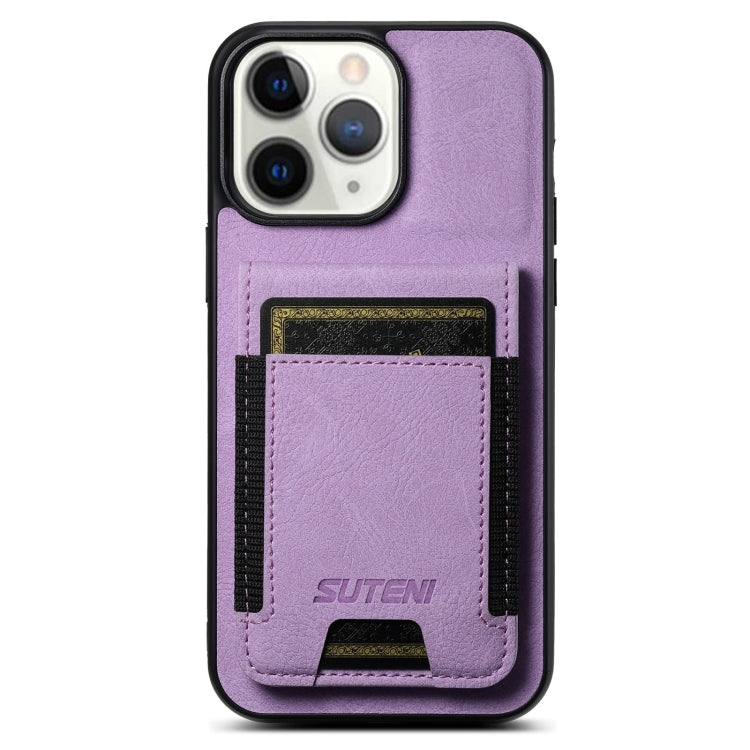 Suteni H03 Litchi Leather Card Bag Stand Back Phone Case, For iPhone 12 Pro Max, For iPhone 11 Pro Max, For iPhone 11, For iPhone 11 Pro