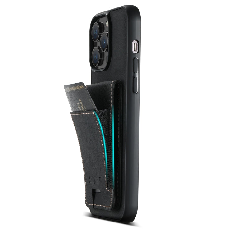 Suteni H03 Litchi Leather Card Bag Stand Back Phone Case, For iPhone 12 Pro Max, For iPhone 11 Pro Max, For iPhone 11, For iPhone 11 Pro
