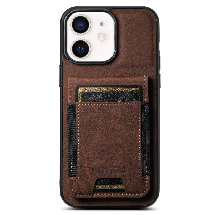 Suteni H03 Litchi Leather Card Bag Stand Back Phone Case, For iPhone 12 Pro Max, For iPhone 11 Pro Max, For iPhone 11, For iPhone 11 Pro