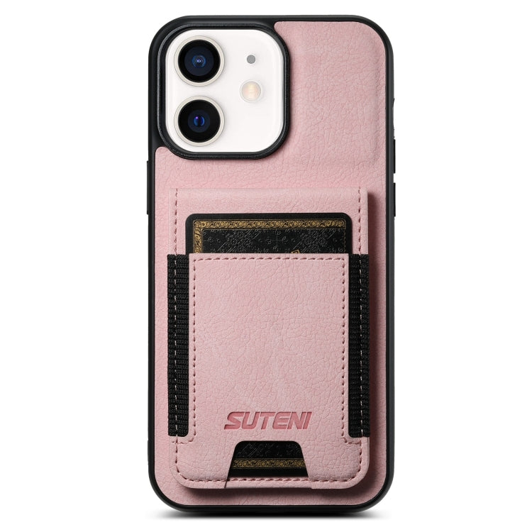 Suteni H03 Litchi Leather Card Bag Stand Back Phone Case, For iPhone 12 Pro Max, For iPhone 11 Pro Max, For iPhone 11, For iPhone 11 Pro