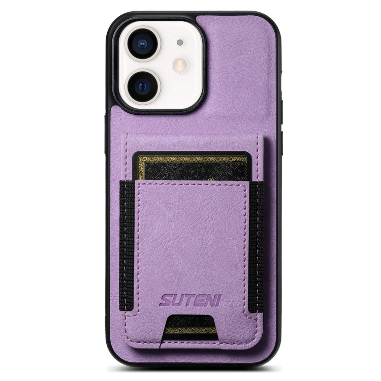 Suteni H03 Litchi Leather Card Bag Stand Back Phone Case, For iPhone 12 Pro Max, For iPhone 11 Pro Max, For iPhone 11, For iPhone 11 Pro