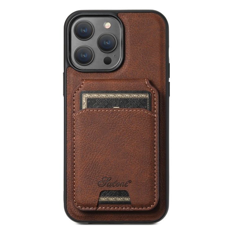Suteni H17 Litchi Texture Leather MagSafe Detachable Wallet Phone Case, For iPhone 12 Pro, For iPhone 17e / 16e