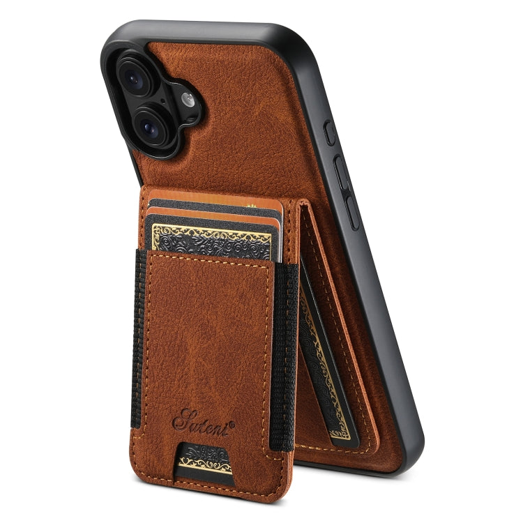 Suteni H17 Litchi Texture Leather MagSafe Detachable Wallet Phone Case, For iPhone 16 Pro, For iPhone 16 Plus, For iPhone 16, For iPhone 15 Pro Max, For iPhone 15 Pro, For iPhone 15 Plus