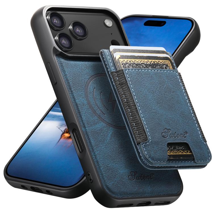 Suteni H17 Litchi Texture Leather MagSafe Detachable Wallet Phone Case, For iPhone 17e / 16e, For iPhone 17 Pro Max, For iPhone 17 Pro, For iPhone 17, For iPhone Air, For iPhone 16 Pro Max