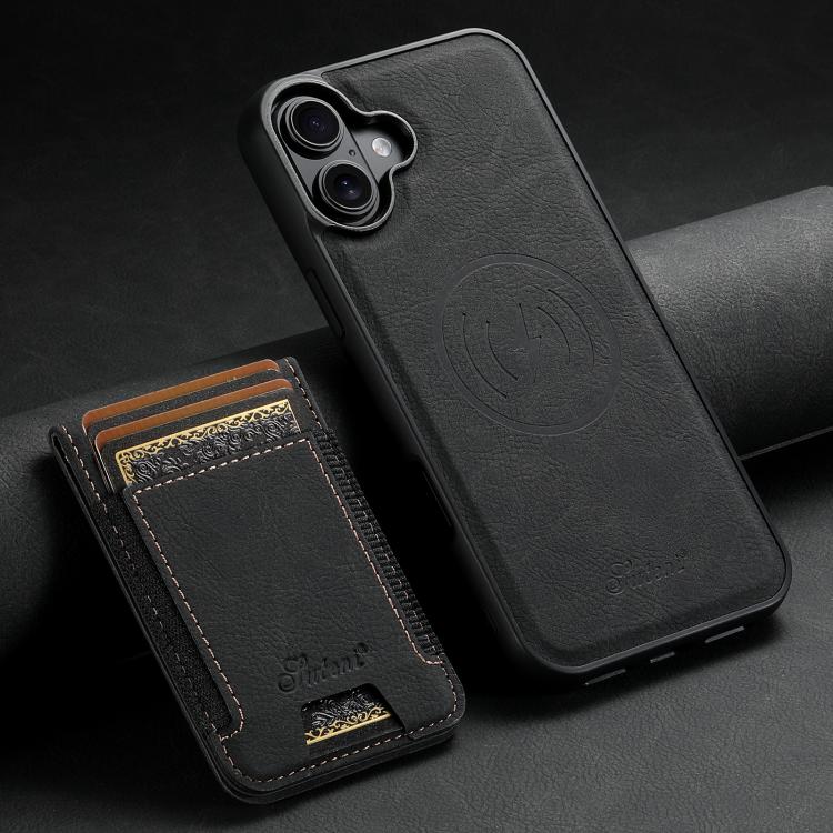 Suteni H17 Litchi Texture Leather MagSafe Detachable Wallet Phone Case, For iPhone 17e / 16e, For iPhone 17 Pro Max, For iPhone 17 Pro, For iPhone 17, For iPhone Air, For iPhone 16 Pro Max