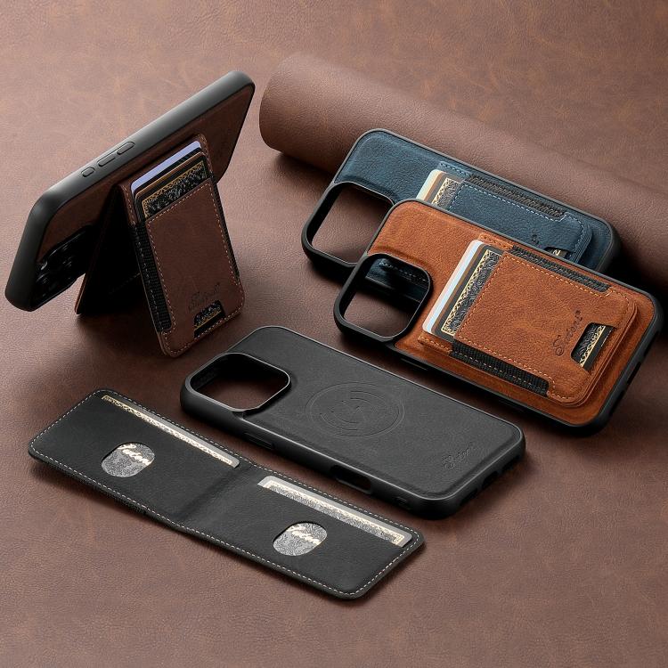 Suteni H17 Litchi Texture Leather MagSafe Detachable Wallet Phone Case, For iPhone 12 Pro, For iPhone 17e / 16e