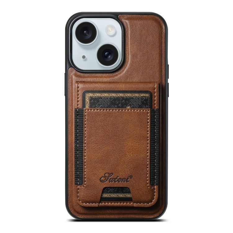 Suteni H17 Oil Eax Leather MagSafe Detachable Wallet Phone Case, For iPhone 15, For iPhone 14 Plus, For iPhone 14, For iPhone 14 Pro