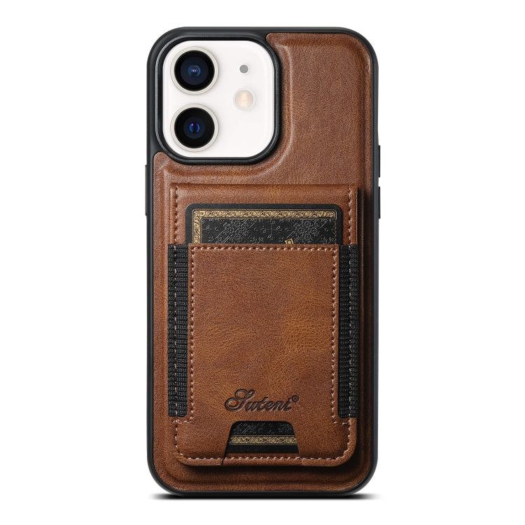 Suteni H17 Oil Eax Leather MagSafe Detachable Wallet Phone Case, For iPhone 12, For iPhone 12 Pro Max, For iPhone 12 Pro