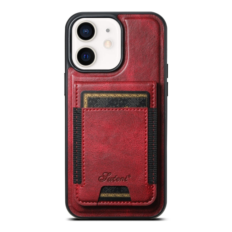 Suteni H17 Oil Eax Leather MagSafe Detachable Wallet Phone Case, For iPhone 12, For iPhone 12 Pro Max, For iPhone 12 Pro