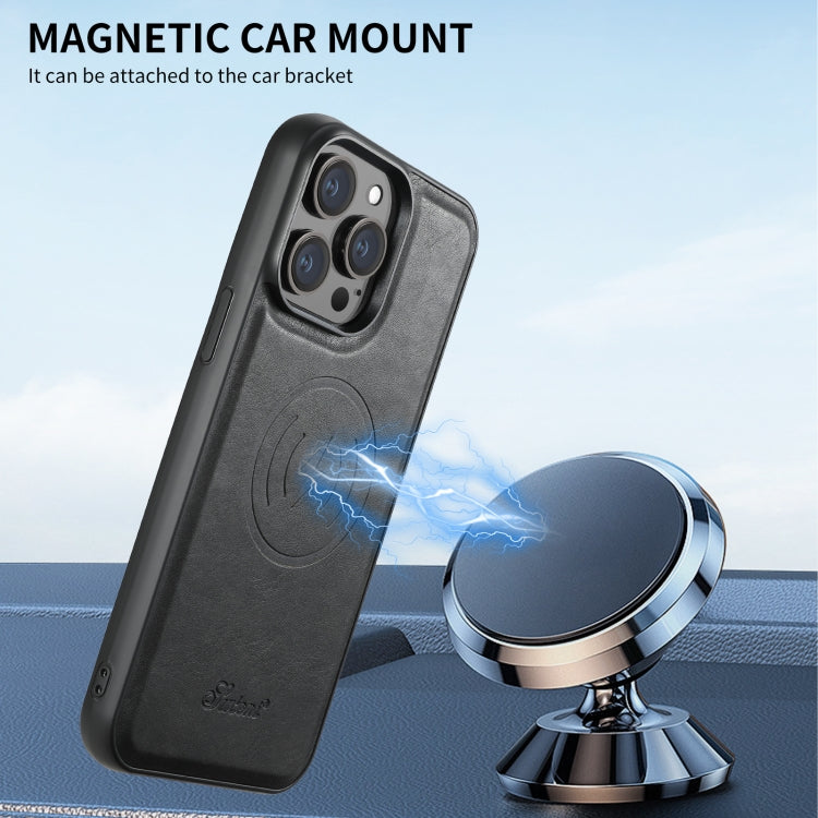 Suteni H17 Oil Eax Leather MagSafe Detachable Wallet Phone Case, For iPhone 16, For iPhone 15 Pro Max, For iPhone 15 Pro, For iPhone 15 Plus