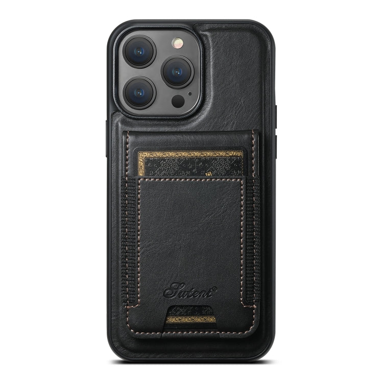 Suteni H17 Oil Eax Leather MagSafe Detachable Wallet Phone Case, For iPhone 16e, For iPhone 16 Pro Max, For iPhone 16 Pro, For iPhone 16 Plus