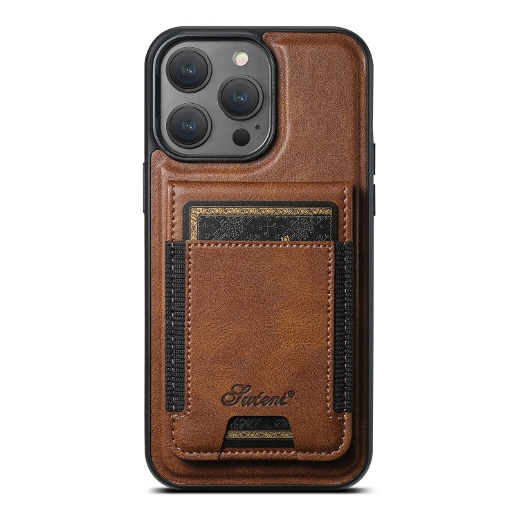 Suteni H17 Oil Eax Leather MagSafe Detachable Wallet Phone Case, For iPhone 16e, For iPhone 16 Pro Max, For iPhone 16 Pro, For iPhone 16 Plus