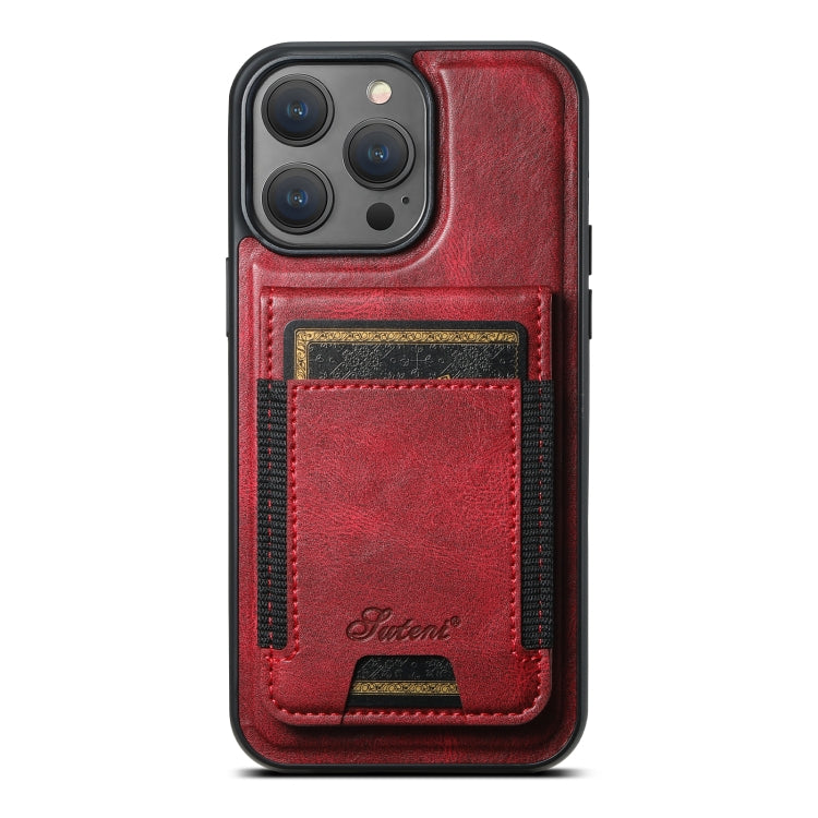 Suteni H17 Oil Eax Leather MagSafe Detachable Wallet Phone Case, For iPhone 16e, For iPhone 16 Pro Max, For iPhone 16 Pro, For iPhone 16 Plus