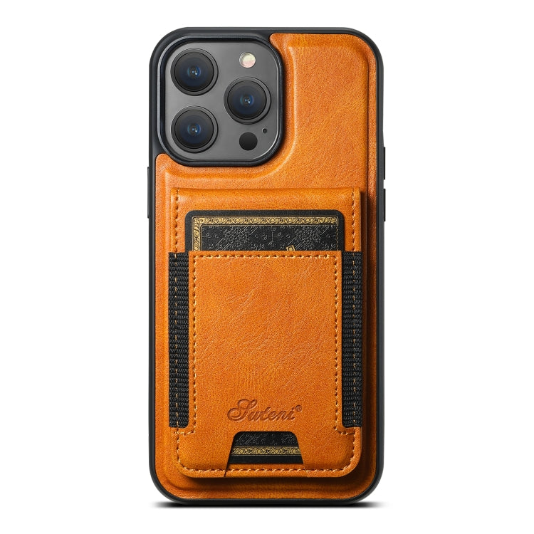 Suteni H17 Oil Eax Leather MagSafe Detachable Wallet Phone Case, For iPhone 16e, For iPhone 16 Pro Max, For iPhone 16 Pro, For iPhone 16 Plus