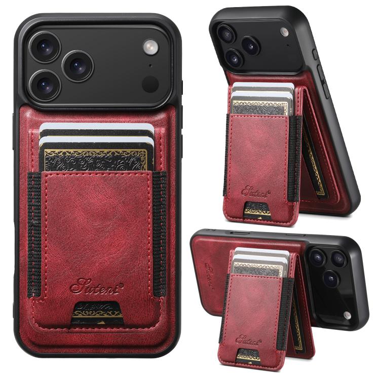 Suteni H17 Oil Eax Leather MagSafe Detachable Wallet Phone Case, For iPhone 16e, For iPhone 16 Pro Max, For iPhone 16 Pro, For iPhone 16 Plus