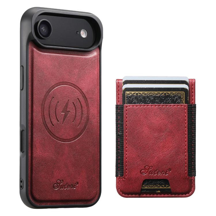 Suteni H17 Oil Eax Leather MagSafe Detachable Wallet Phone Case, For iPhone 16e, For iPhone 16 Pro Max, For iPhone 16 Pro, For iPhone 16 Plus