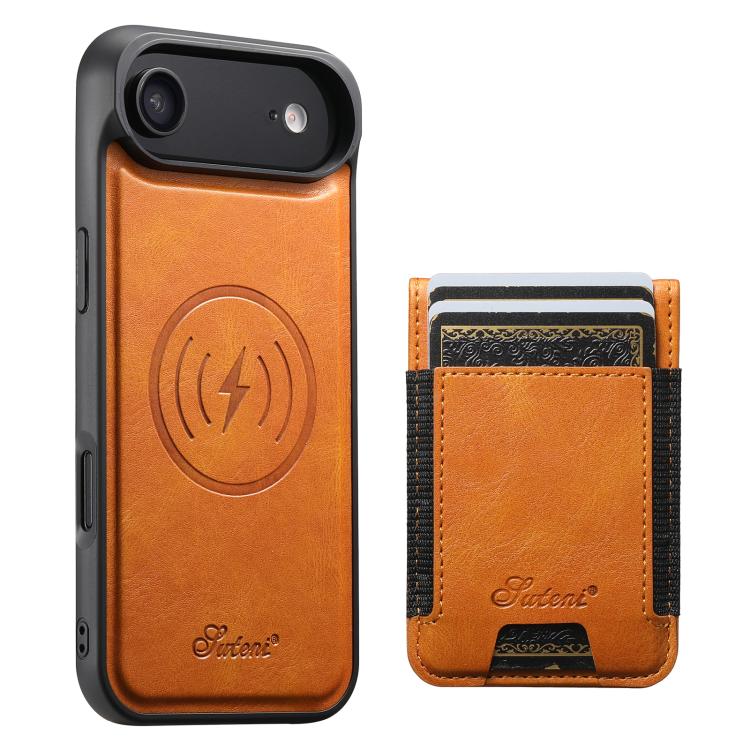 Suteni H17 Oil Eax Leather MagSafe Detachable Wallet Phone Case, For iPhone 16e, For iPhone 16 Pro Max, For iPhone 16 Pro, For iPhone 16 Plus