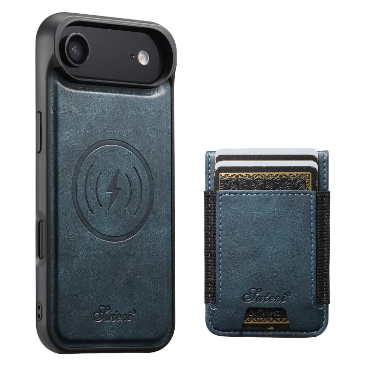 Suteni H17 Oil Eax Leather MagSafe Detachable Wallet Phone Case, For iPhone 16e, For iPhone 16 Pro Max, For iPhone 16 Pro, For iPhone 16 Plus