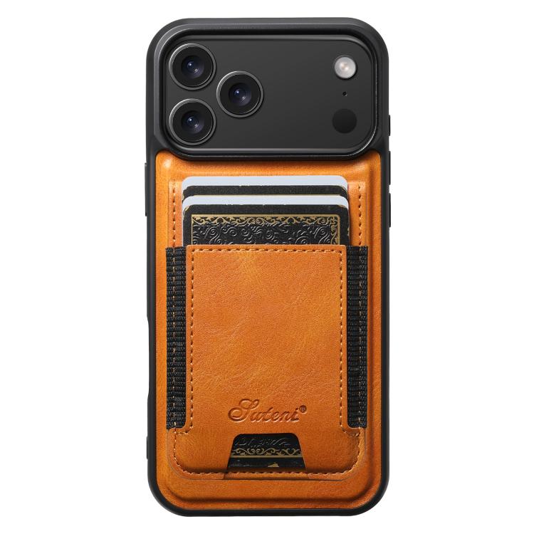 Suteni H17 Oil Eax Leather MagSafe Detachable Wallet Phone Case, For iPhone 17 Pro Max, For iPhone 17 Pro, For iPhone 17, For iPhone Air