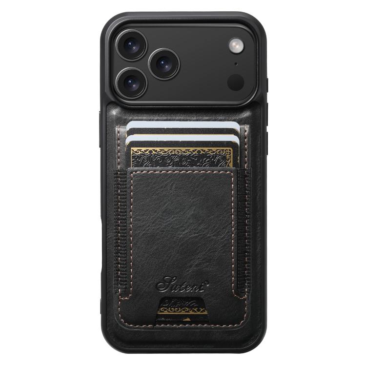 Suteni H17 Oil Eax Leather MagSafe Detachable Wallet Phone Case, For iPhone 17 Pro Max, For iPhone 17 Pro, For iPhone 17, For iPhone Air