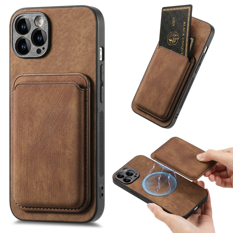 Retro Leather Card Bag Magnetic Phone Case, For iPhone 13 Pro Max, For iPhone 13 Pro, For iPhone 13, For iPhone 12
