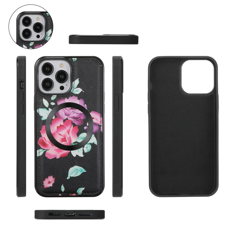 Flower Multi-functional Crossbody Zipper Wallet MagSafe Leather Phone Case, For iPhone 13 Pro Max, For iPhone 13 Pro, For iPhone 13, For iPhone 12