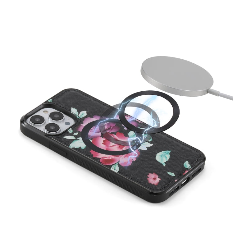 Flower Multi-functional Crossbody Zipper Wallet MagSafe Leather Phone Case, For iPhone 13 Pro Max, For iPhone 13 Pro, For iPhone 13, For iPhone 12