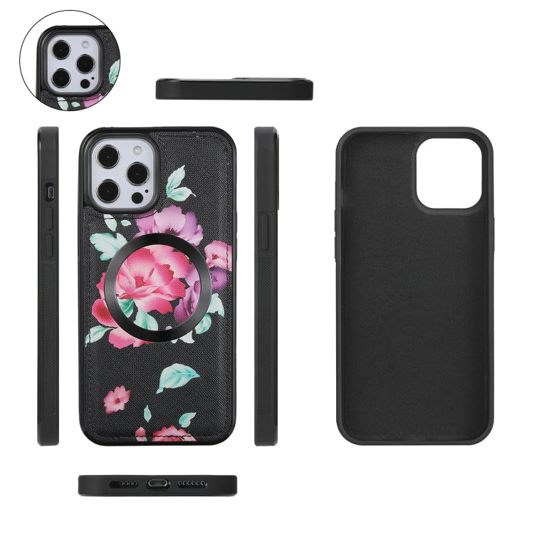 Flower Multi-functional Crossbody Zipper Wallet MagSafe Leather Phone Case, For iPhone 12 Pro Max, For iPhone 12 Pro