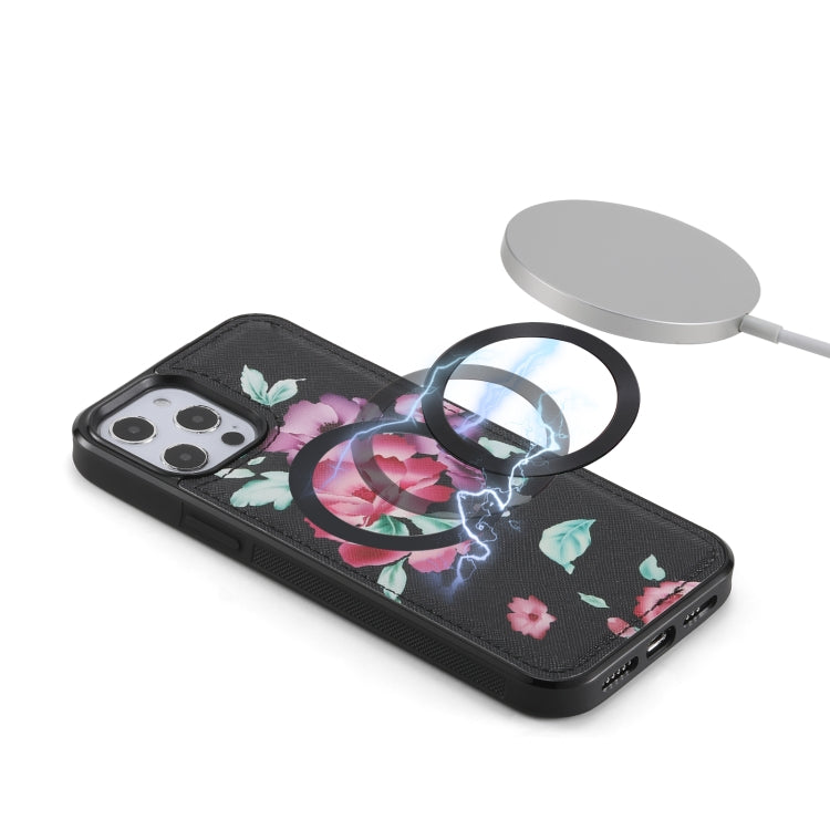 Flower Multi-functional Crossbody Zipper Wallet MagSafe Leather Phone Case, For iPhone 12 Pro Max, For iPhone 12 Pro