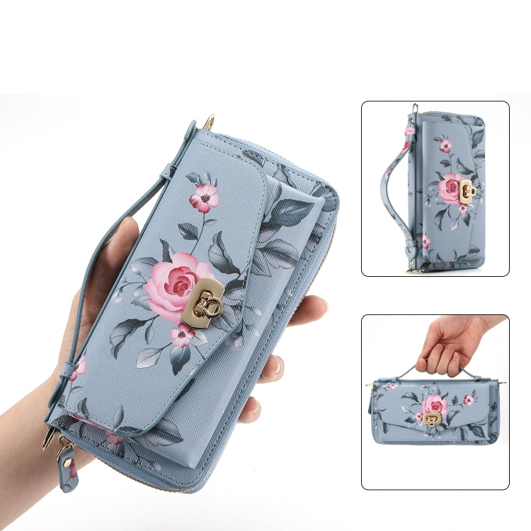 Flower Multi-functional Crossbody Zipper Wallet MagSafe Leather Phone Case, For iPhone 12 Pro Max, For iPhone 12 Pro