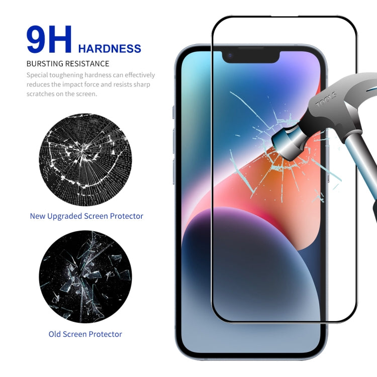 ENKAY Easy Install High Alumina Silicon Full Glass Film, For iPhone 14 / 16e / 13 / 13 Pro, For iPhone 16 Pro Max, For iPhone 16 Pro, For iPhone 16 Plus, For iPhone 15 Plus, For iPhone 16, For iPhone 15, For iPhone 15 Pro Max, For iPhone 15 Pro...