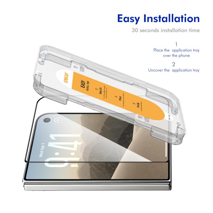 ENKAY Easy Install High Alumina Silicon Full Glass Film, For iPhone 14 / 16e / 13 / 13 Pro, For iPhone 16 Pro Max, For iPhone 16 Pro, For iPhone 16 Plus, For iPhone 15 Plus, For iPhone 16, For iPhone 15, For iPhone 15 Pro Max, For iPhone 15 Pro...