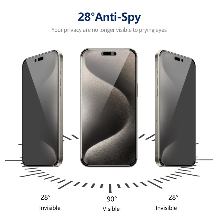 5pcs ENKAY Hat-Prince 360 Degree Anti-peeping Privacy Full Screen Tempered Glass Film, For iPhone 15 Pro Max, For iPhone 15 Pro, For iPhone 15 Plus, For iPhone 15, For iPhone 14 Plus, For iPhone 14, For iPhone 14 Pro, For iPhone 14 Pro Max