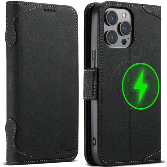 SUTENI J07 Multifunctional Horizontal Flip Magsafe Leather Phone Case, For iPhone 12 / 12 Pro