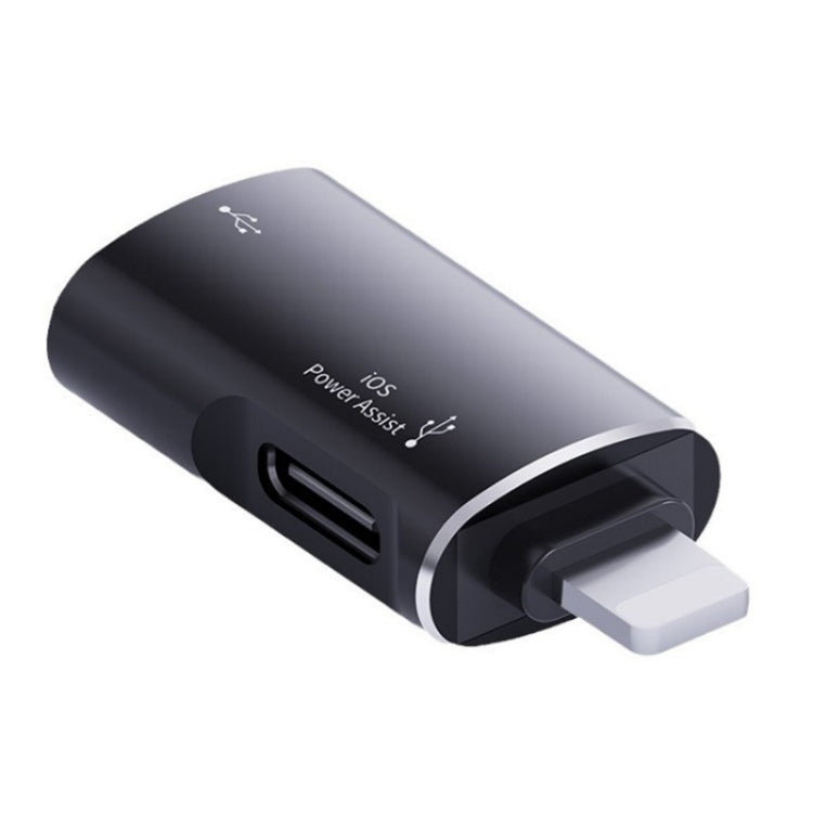 JS-103 8 Pin Male to USB+Type-C Female OTG Adapter