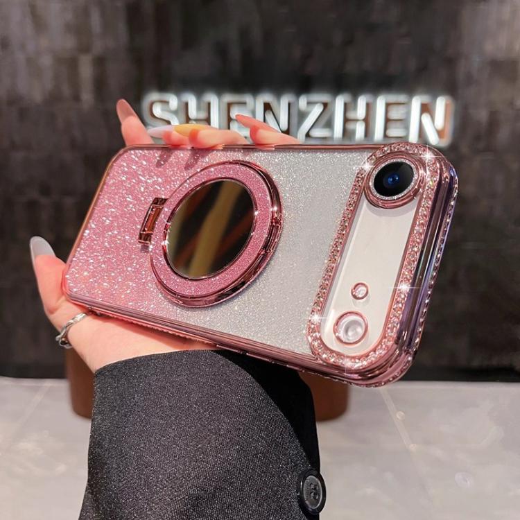 Rhinestone Mirror Glitter MagSafe TPU Phone Case, For iPhone 16e, For iPhone 16 Pro Max, For iPhone 16 Pro, For iPhone 16 Plus