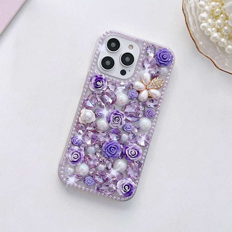 Rose Hand-set Diamond PC Phone Case, For iPhone 14 Pro Max, For iPhone 13 Pro Max, For iPhone 13 Pro, For iPhone 13, For iPhone 13 mini, For iPhone 12, For iPhone 12 Pro Max, For iPhone 12 Pro, For iPhone 12 mini, For iPhone 11 Pro Max, For iPhone 11...