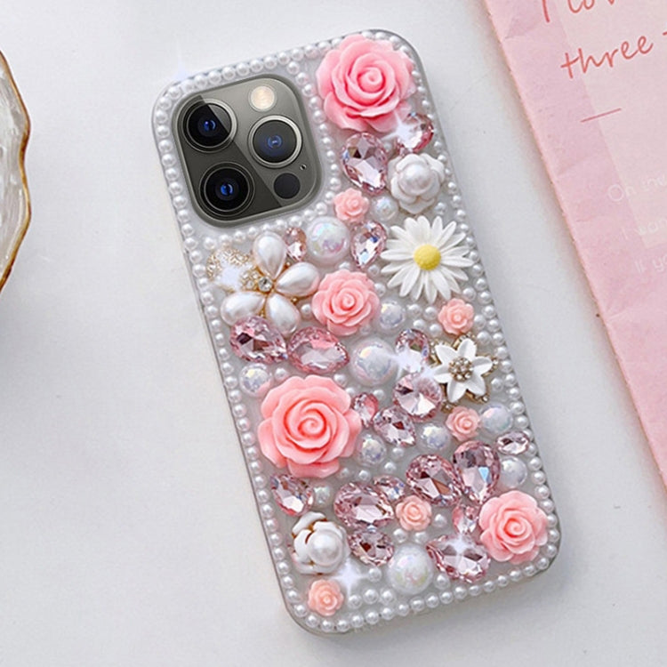 Rose Hand-set Diamond PC Phone Case, For iPhone 14 Pro Max, For iPhone 13 Pro Max, For iPhone 13 Pro, For iPhone 13, For iPhone 13 mini, For iPhone 12, For iPhone 12 Pro Max, For iPhone 12 Pro, For iPhone 12 mini, For iPhone 11 Pro Max, For iPhone 11...