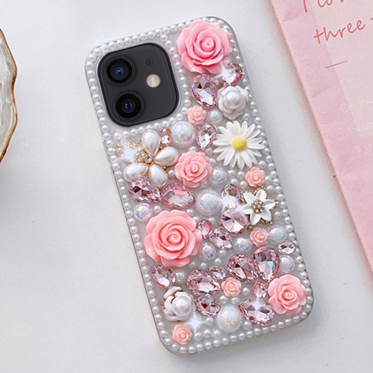 Rose Hand-set Diamond PC Phone Case, For iPhone 14 Pro Max, For iPhone 13 Pro Max, For iPhone 13 Pro, For iPhone 13, For iPhone 13 mini, For iPhone 12, For iPhone 12 Pro Max, For iPhone 12 Pro, For iPhone 12 mini, For iPhone 11 Pro Max, For iPhone 11...