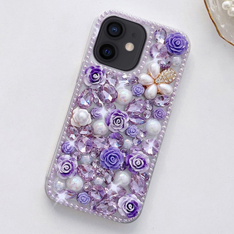 Rose Hand-set Diamond PC Phone Case, For iPhone 14 Pro Max, For iPhone 13 Pro Max, For iPhone 13 Pro, For iPhone 13, For iPhone 13 mini, For iPhone 12, For iPhone 12 Pro Max, For iPhone 12 Pro, For iPhone 12 mini, For iPhone 11 Pro Max, For iPhone 11...