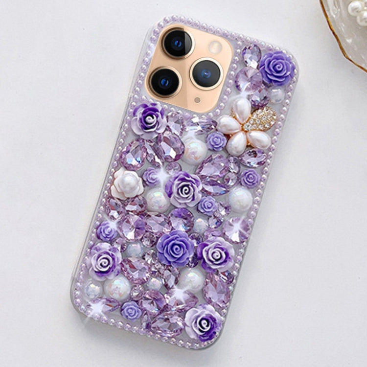Rose Hand-set Diamond PC Phone Case, For iPhone 14 Pro Max, For iPhone 13 Pro Max, For iPhone 13 Pro, For iPhone 13, For iPhone 13 mini, For iPhone 12, For iPhone 12 Pro Max, For iPhone 12 Pro, For iPhone 12 mini, For iPhone 11 Pro Max, For iPhone 11...