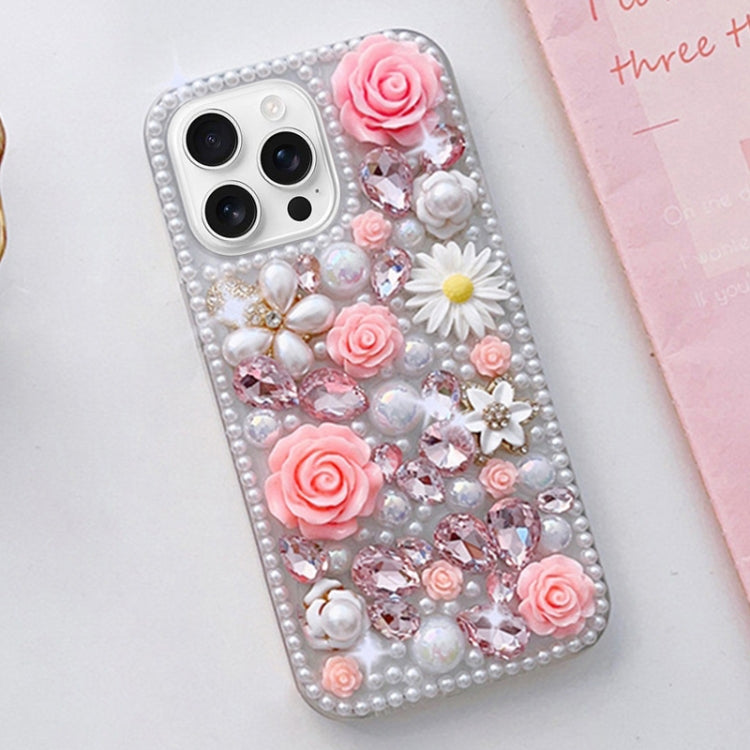 Rose Hand-set Diamond PC Phone Case, For iPhone 16e, For iPhone 16 Pro Max, For iPhone 16 Pro, For iPhone 16 Plus, For iPhone 16, For iPhone 15 Pro Max, For iPhone 15 Pro, For iPhone 15 Plus, For iPhone 15, For iPhone 14 Plus, For iPhone 14...