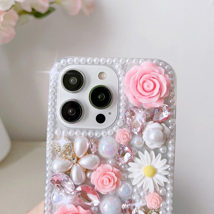 Rose Hand-set Diamond PC Phone Case, For iPhone 14 Pro Max, For iPhone 13 Pro Max, For iPhone 13 Pro, For iPhone 13, For iPhone 13 mini, For iPhone 12, For iPhone 12 Pro Max, For iPhone 12 Pro, For iPhone 12 mini, For iPhone 11 Pro Max, For iPhone 11...