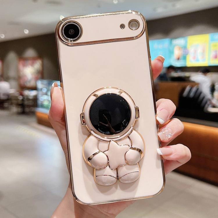 Embrace Stars Electroplating Astronaut Holder Phone Case, For iPhone 15 Pro Max, For iPhone 15 Pro, For iPhone 15 Plus, For iPhone 15
